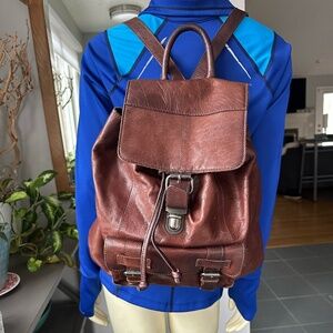 Spikes & Sparrow Brown Leather Backpack